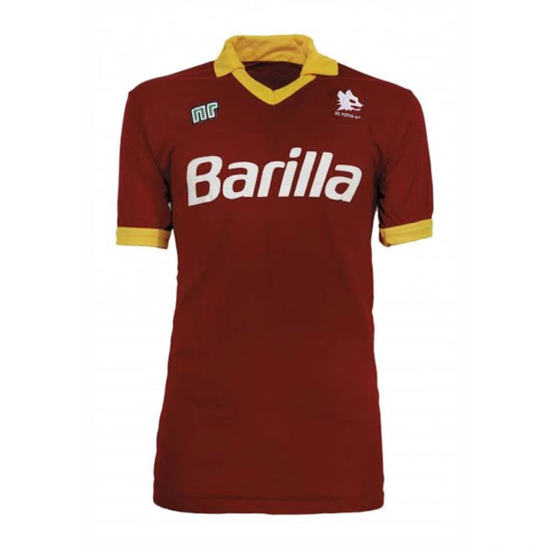 Maglia da Calcio AS Roma Casa 1989‑1990 Vintage – Rosso Porpora Classico